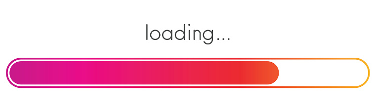 Loading progress bar. Pink spectrum scale.