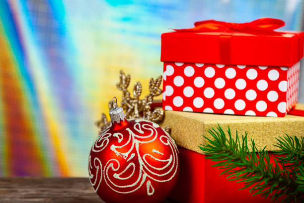 istock Gifts and a new-year ball 1047493652