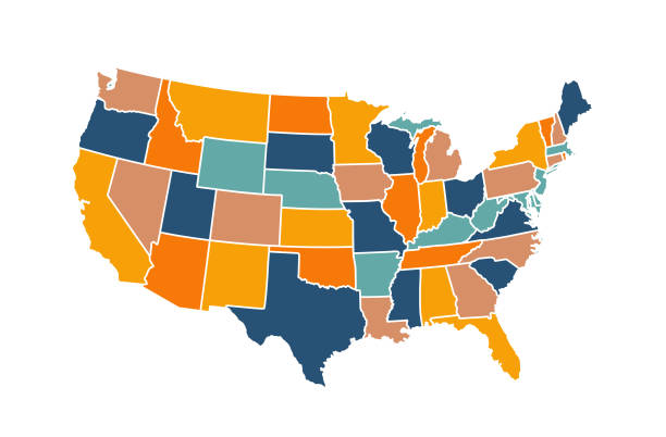 сша карта вектора - oklahoma map state vector stock illustrations