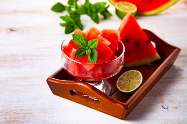 istock Pieces of watermelon and mint 1047502400