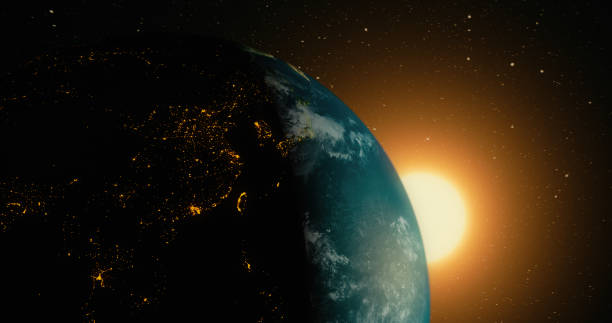 istock Sunrise over planet earth from space with galaxy star 1047509164