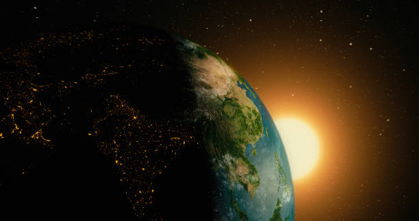 istock Sunrise over planet earth from space with galaxy star 1047509542