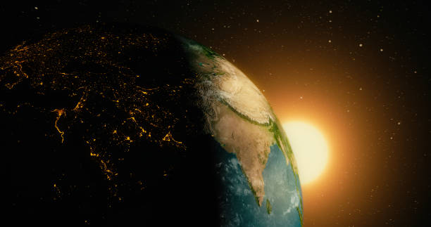 istock Sunrise over planet earth from space with galaxy star 1047509624