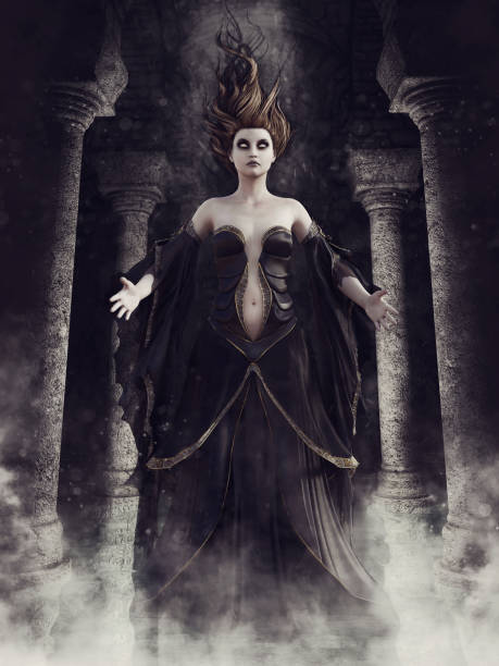 istock Ghost sorceress in a crypt 1047514394