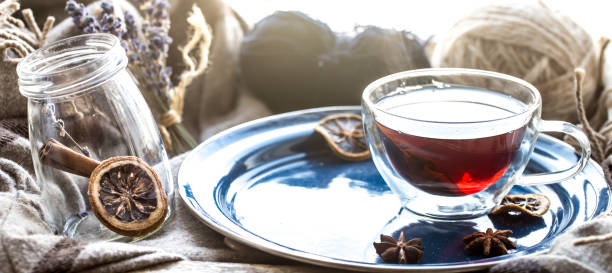 istock Still life with a cup of tea by the window 1047518334