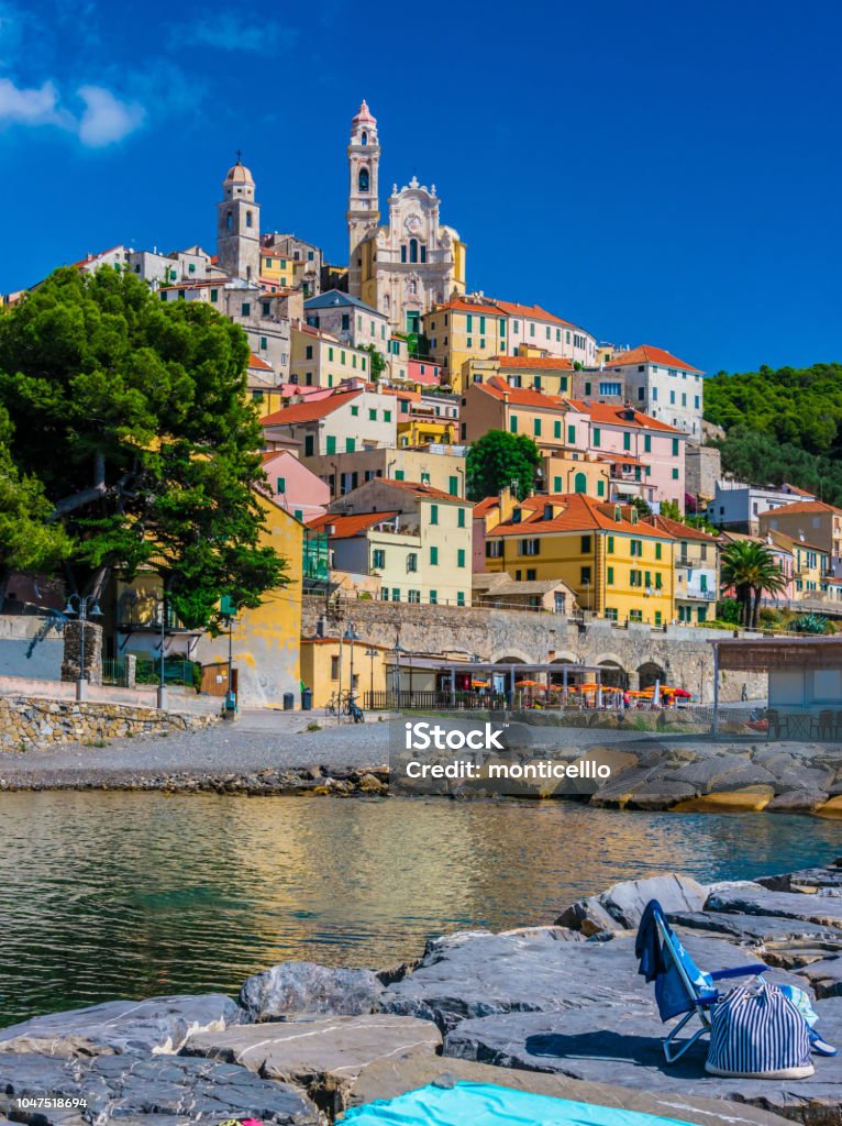 View of Cervo in the province of Imperia, Liguria, Italy The village of Cervo on the Italian Riviera in the province of Imperia, Liguria, Italy Liguria Stock Photo