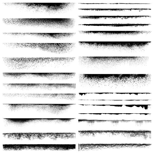 Grunge edges Set of grunge edges. Vector design elements. rough stock illustrations