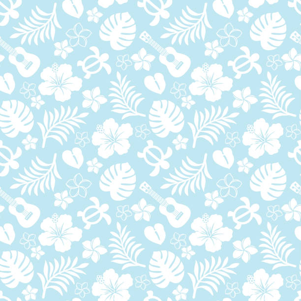 illustrations, cliparts, dessins animés et icônes de modèle tropical. - culture hawaïenne