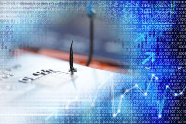 istock Phishing attack concept with credit card and computer keyboard stealing personal or confidential data 1047532954