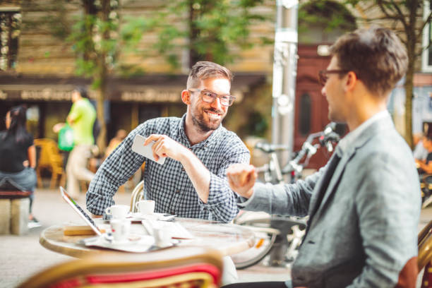 istock Young businessmen are having a coffee break 1047533460
