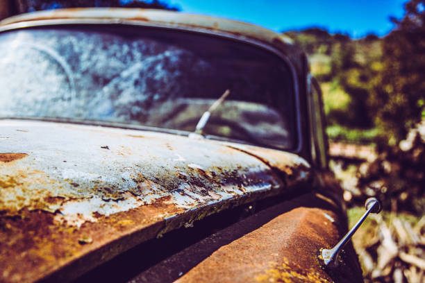 istock Rust oldtimer car - Ruined Cars on the Station 1047536374