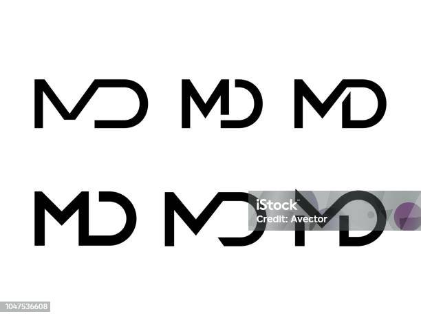 Letter M And D Vector Logo Of Ligature Monogram Icon For Business Or Company Brand Stock Illustration - Download Image Now