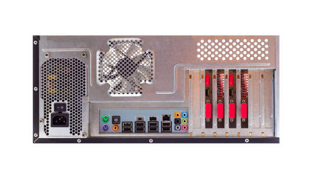 Free Stock Photo of Rear view of computer hardware with multiple ports ...