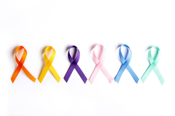 istock Multi meaning symbolic ribbon loop to draw attention to health issues, common illnesses. 1047544268