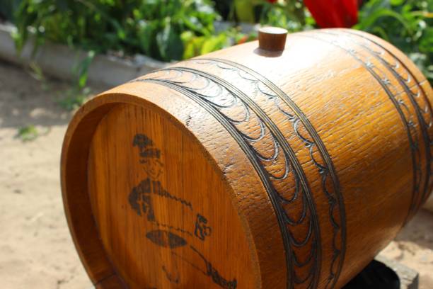 istock A beer (or wine) wooden barrel. Retro. 1047544284