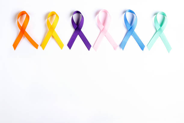istock Multi meaning symbolic ribbon loop to draw attention to health issues, common illnesses. 1047544300
