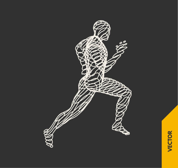 istock 3d running man. Design for sport, business, science and technology. Vector illustration. Human body. 1047549754