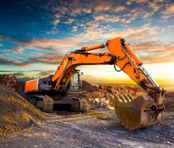 istock Huge excavator in the evening. 1047550536