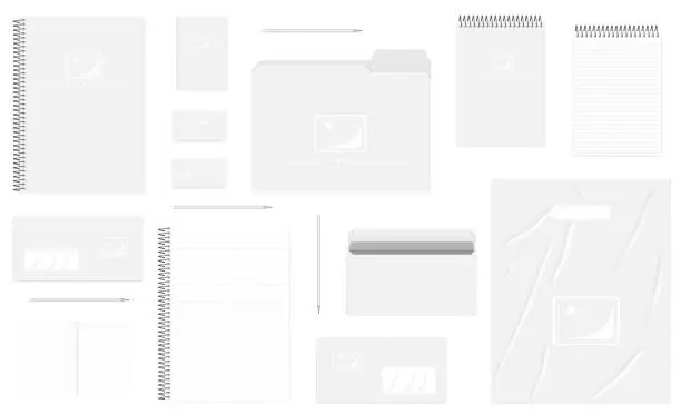 Vector illustration of Corporate identity products template - business stationery mockup set