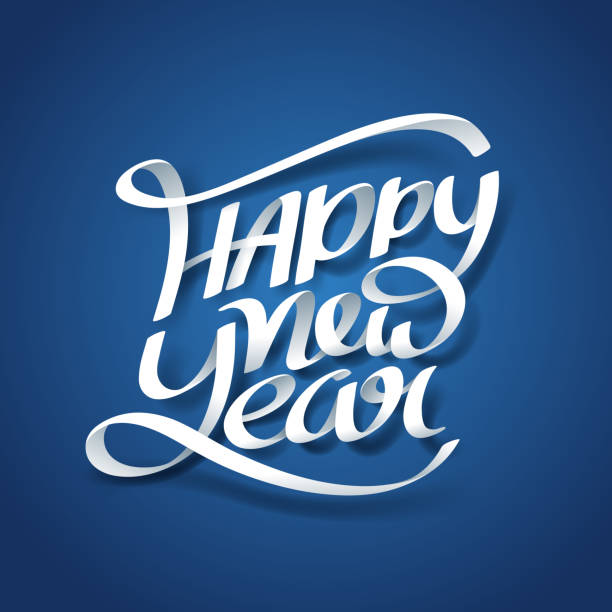 istock Paper art of HAPPY NEW YEAR calligraphy hand lettering 1047564930