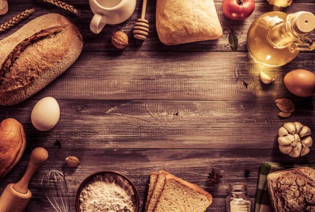 istock bread and bakery products on wood 1047568494