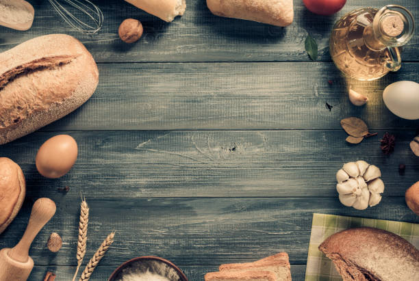 istock bread and bakery products on wood 1047569836