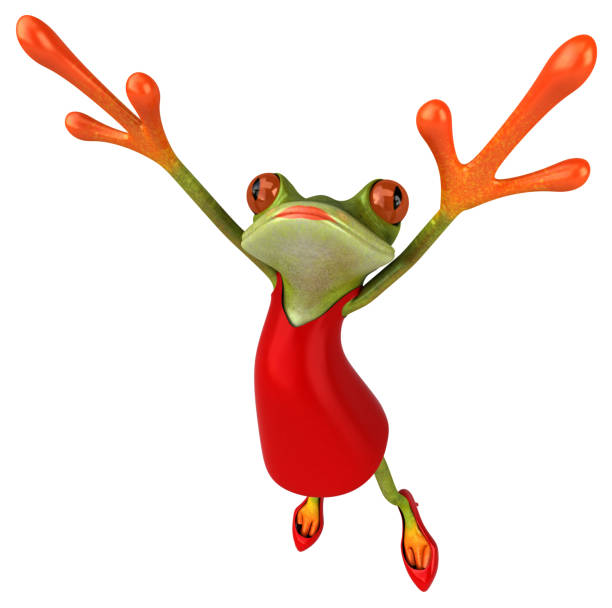 istock Fun woman frog - 3D Illustration 1047575028