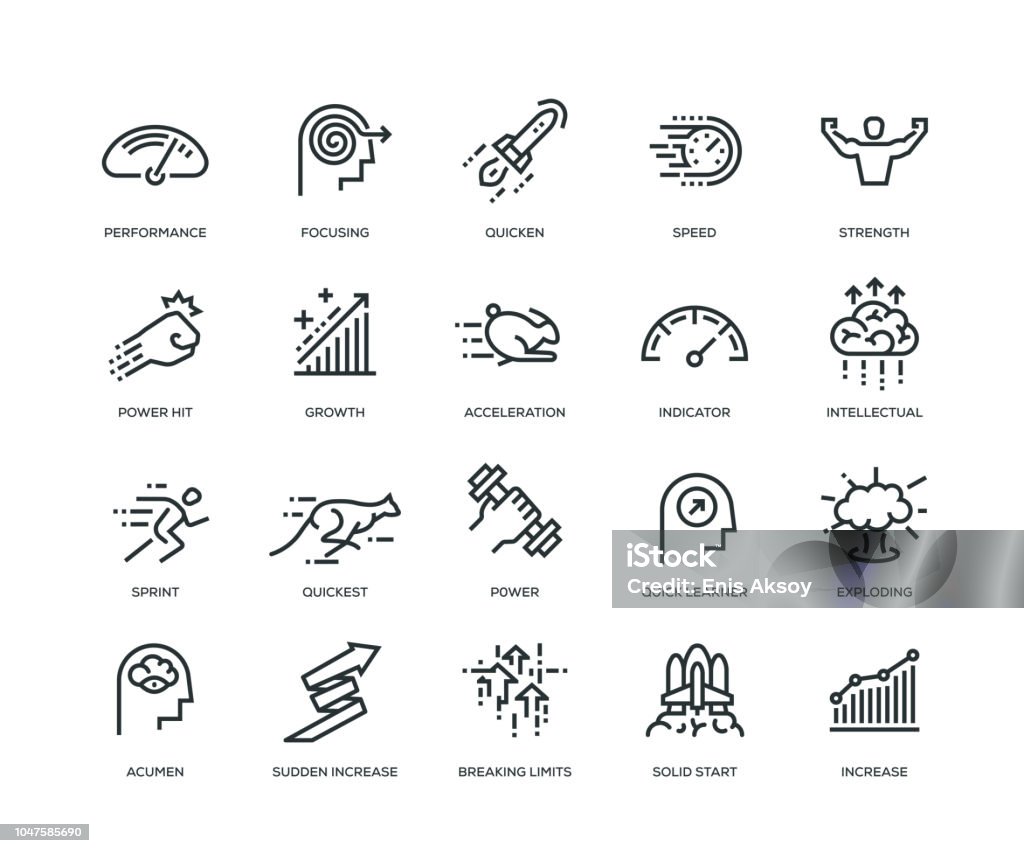 Performance Icons - Line Series Strength stock vector