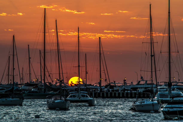 Sunset in Punta Del Este - Uruguay - Sunset at Punta del Este - Uruguay Sunset in Punta Del Este - Uruguay - Sunset at Punta del Este - Uruguay playas del este stock pictures, royalty-free photos & images