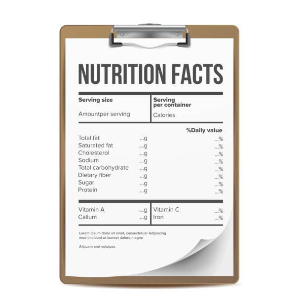 Nutrition Facts Vector. Blank, Template. Serving. Healthy. Fitness Healthy Dietary Supplement. Illustration Nutrition Facts Vector. Blank, Template. Food Content. Fat Information. Protein Sport. Grams And Percent Illustration carbohydrate food type stock illustrations