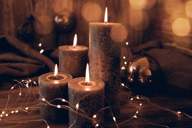 istock Candle lights for christmas 1047593066