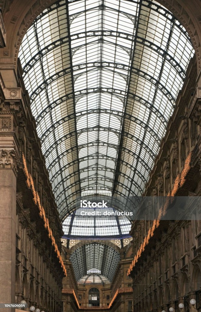 Galleria Vittorio Emanuele in Milan ithe ceiling of  Galleria Vittorio Emanuele Milan Lombardy Italy Ancient Stock Photo