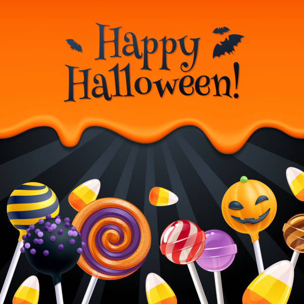 ハロウィンお菓子カラフルなパーティー バック グラウンド。 - halloween candy candy corn backgrounds点のイラスト素材／クリップアート素材／マンガ素材／アイコン素材