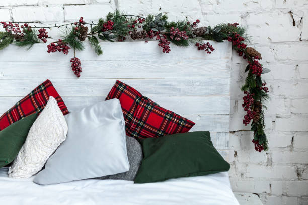 istock New year white bedroom interior Happy new year 1047624510