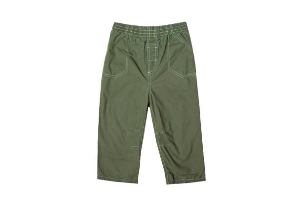 istock Green pants on an elastic band isolated on a white background 1047624642