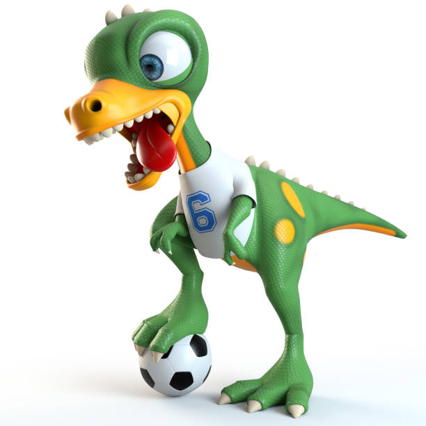 3D Render of Friendly Cartoon Dinosaur