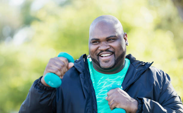 istock Mature African-American man exercising 1047625220