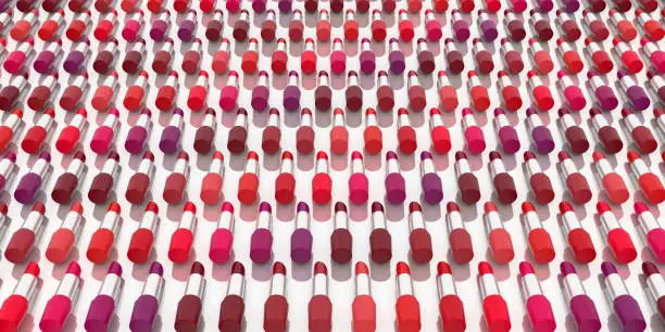 Photo of rows of lipstick