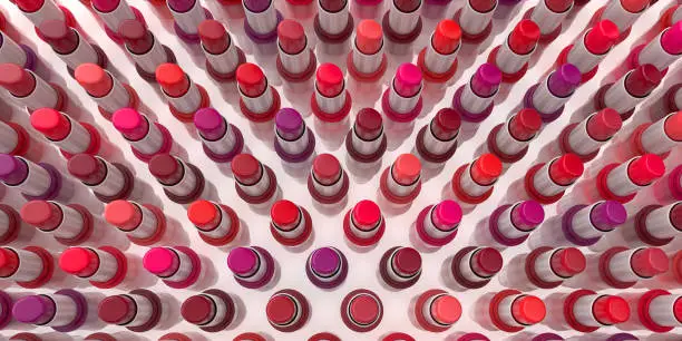 Photo of rows of lipstick