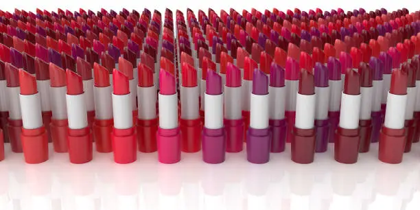 Photo of rows of lipstick
