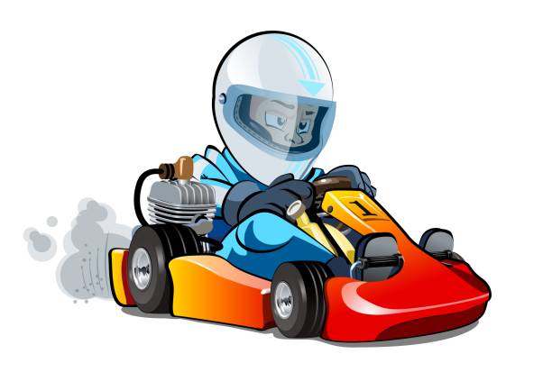 istock Cartoon kart racer isolated on white background 1047634868