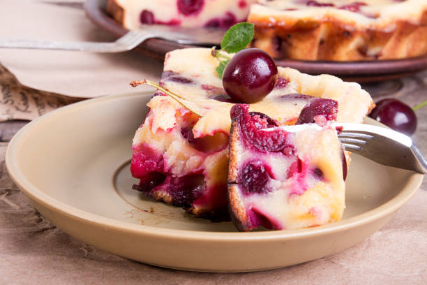 istock Sweet cherry clafouti. Summer pie. 1047635516