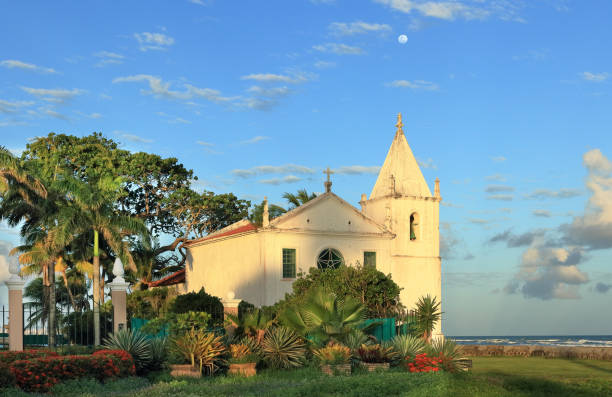 istock Full moon over Penha church on Itaparica 1047638942