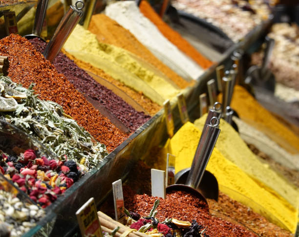 Sales stand with spices in a bazaar in Istanbul. Sales stand with spices in a bazaar in Istanbul grand bazaar istanbul stock pictures, royalty-free photos & images