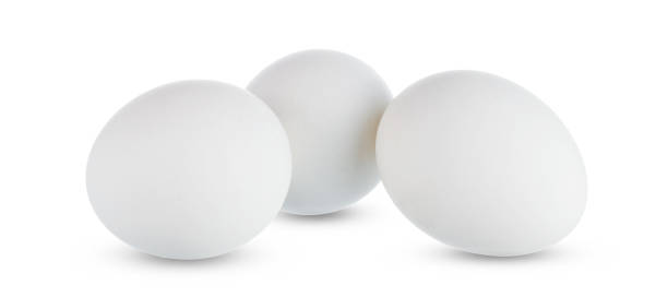 istock Group of whole white eggs isolated on white background 1047639308