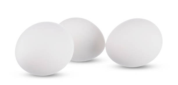 istock Group of whole white eggs isolated on white background 1047639322