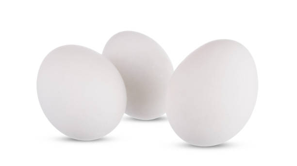 istock Group of whole white eggs isolated on white background 1047639326