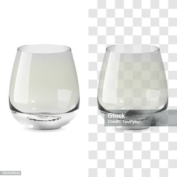 Vector Realistic Transparent And Isolated Whiskey Tumbler Glass Alcohol Drink Glass Icon Illustration Stock Illustration - Download Image Now