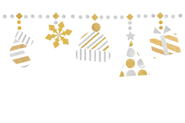 istock Christmas bunting paper cut on white background 1047639592