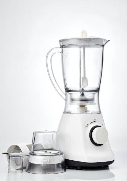 istock Blender Empty white electric juice blender on a white background 1047643396